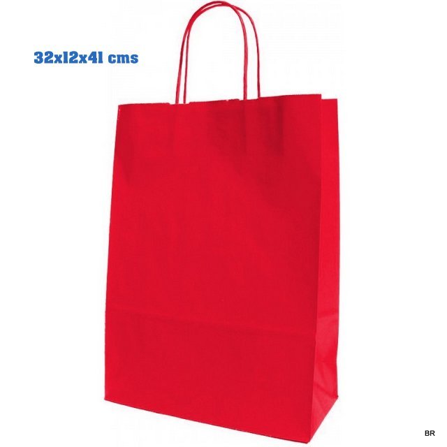 Pack 12 Sacos papel Vermelho 32x12x41cms ref.1022318