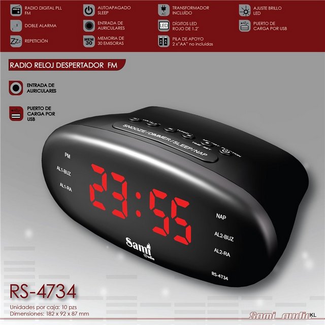 Radio Relogio Despertador ref. RS4734