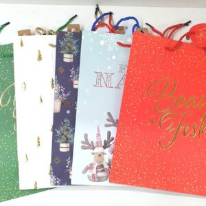 Saco Natal Papel Cartonado 26x32x12cms ref.1028940/2--pack de 6