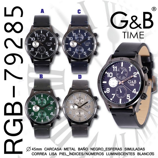 Relogio Homem ( Cor: A e B) Ref.RGB79285--Pack de 2 unid.-