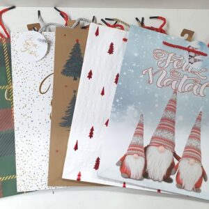 Saco Natal Papel Cartonado 26x32x12cms ref.1028940/3--pack de 6