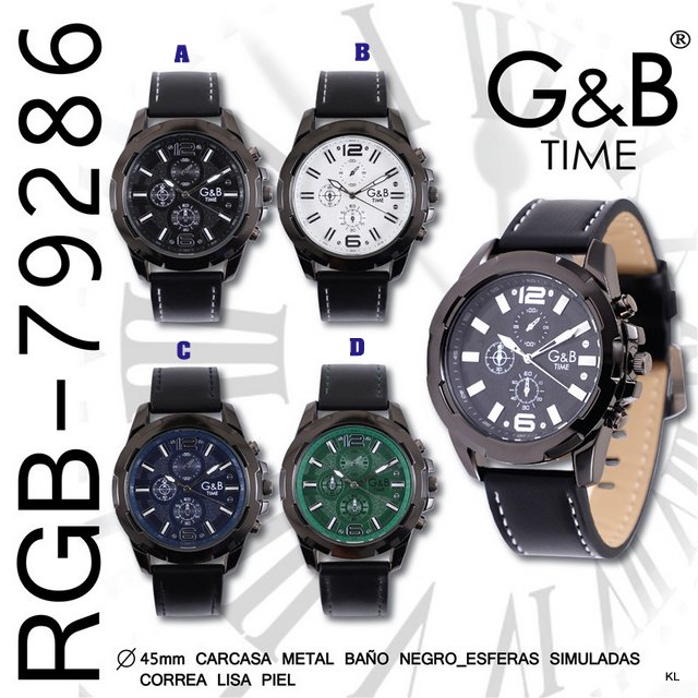 Relogio Homem ( Cor: A e B) Ref.RGB79286--Pack de 2 unid.