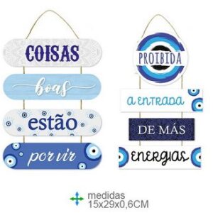 Placa de Parede MDF 15x29cms ref.BD75945--Pack de 4 unidades