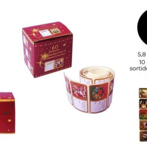 Cx c/60 Etiquetas de Natal ref.202554--pack de 5 cxs