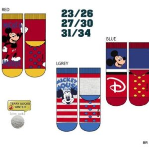 Meias Antiderrapante Mickey ref. HW0649--Pack de 3 pares-