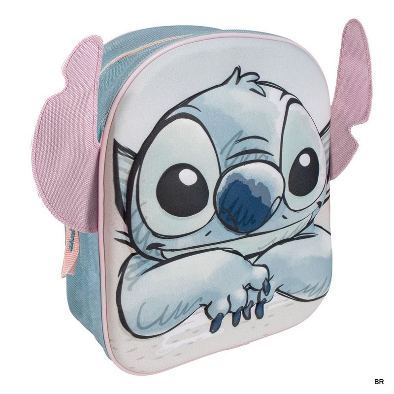 Mochila Stitch c/Orelhas 3D- 27x23cms ( Pre- Escolar) ref.2100-5