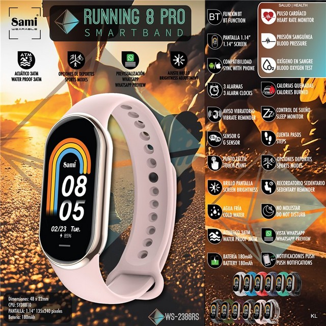 Relogi Sami Smartband Running Pro 8 ref.WS2386RS